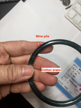 Load image into Gallery viewer, 63mm Certified Type A 100% Natural deep sea dark green/blue/black slim round cut Guatemala Jadeite bangle PC61-2067
