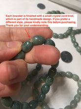 Load image into Gallery viewer, 9.8x8mm 100% natural type A light green blue olive(Lulutong) jadeite beads bracelet group Bp188
