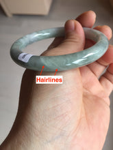 Load image into Gallery viewer, 53.8mm certified 100% natural Type A light green gray black purple round cut  jadeite jade bangle Q133-2853
