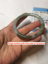 Load image into Gallery viewer, 56.3mm certified 100% natural Type A green gray purple slim round cut jadeite bangle PD161-6334
