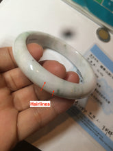 Load image into Gallery viewer, 59.7mm Certified 100% natural type A green white/light purple jadeite jade bangle AT84-9537

