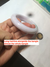 Load image into Gallery viewer, 54mm Certified 100% natural Type A olive green/white/purple jadeite jade bangle AX96-5190
