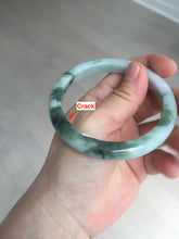 Load image into Gallery viewer, 58mm 100% natural type A certified dark green/purple jadeite jade bangle B120-3024
