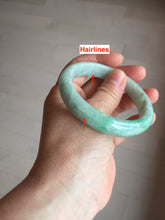 Load image into Gallery viewer, 56.2mm certified Type A 100% Natural sunny green/ white Jadeite Jade bangle BS32-4439
