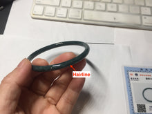 Load image into Gallery viewer, 60.2mm Certified Type A 100% Natural light green/blue/gray Guatemala slim round cut Jadeite bangle BP209-1026
