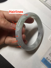 Load image into Gallery viewer, 59mm Certified Type A 100% Natural icy watery green purple Jadeite Jade bangle BQ48-6803
