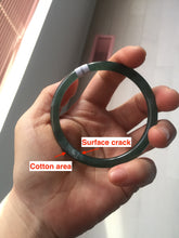 Load image into Gallery viewer, 57mm Certified Type A 100% Natural icy watery deep sea dark green/blue/gray/black slim round cut Guatemala Jadeite bangle BS28-2459
