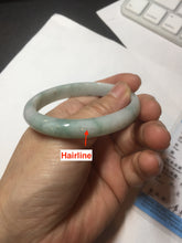 Load image into Gallery viewer, 51.5mm certified Type A 100% Natural light green with green floating flowers oval Jadeite Jade bangle BQ7-3801
