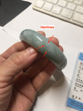 Load image into Gallery viewer, 54mm certified 100% natural Type A green white with green floating flowers chubby jadeite bangle PB245-9551
