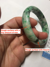 Load image into Gallery viewer, 57mm certified 100% natural sunny green/dark green/white jadeite jade bangle AD117-6634
