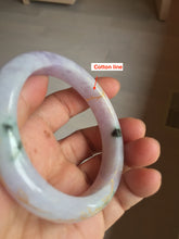 Load image into Gallery viewer, 56mm Certified 100% Natural type A green/light purple carved and golden-painted Jadeite Jade bangle PC70-(8712)
