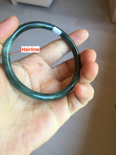 Load image into Gallery viewer, 60mm Certified Type A 100% Natural green/blue/black/gray slim round cut Guatemala Jadeite bangle PC85-3863
