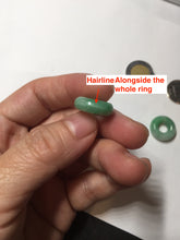 Load image into Gallery viewer, 16.5mm Type A 100% Natural sunny green Jadeite Jade safety Guardian ring bead set F133
