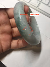 Load image into Gallery viewer, 57.9mm certified type A 100% Natural light green/white jadeite jade bangle BN62-8630
