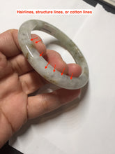 Load image into Gallery viewer, 54.5mm Certified type A 100% Natural light green brown with floating Osmanthus flowers Jadeite bangle PB247-(2795)
