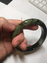 Load image into Gallery viewer, 58.5mm Certified 100% natural Type A dark green/black jadeite bangle PD32-9768
