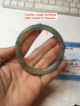 Load image into Gallery viewer, 55mm Certified Type A 100% Natural icy watery light green/dark green/black round cut Jadeite bangle PD109-8541
