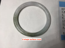 Load image into Gallery viewer, 55mm Certified Type A 100% Natural green white slim round cut Jadeite Jade bangle Y169-3693
