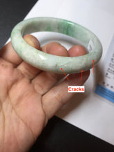 Load image into Gallery viewer, 56mm Certified type A 100% Natural sunny green/white Jadeite bangle AY87-3479
