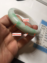 Load image into Gallery viewer, 58mm Certified Type A 100% Natural sunny green/white(白底青) Jadeite Jade bangle AM100-2810
