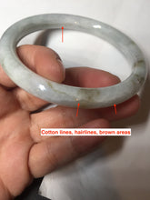 Load image into Gallery viewer, 62mm Certified Type A 100% Natural light green/white round cut jadeite Jade bangle BK98-1691
