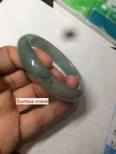 Load image into Gallery viewer, 50.5mm Certified Type A 100% Natural dark green/gray oval Jadeite Jade bangle AT93-2862
