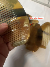 Load image into Gallery viewer, 12.5x4cm 100% Natural black brown yellow Buffalo Horn Rake Comb with Massage Handle (defects) group NJ2
