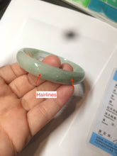 Load image into Gallery viewer, 52mm Certified Type A 100% Natural icy watery light green Jadeite Jade oval bangle Q128-7341
