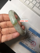 Load image into Gallery viewer, 54.7mm Certified 100% natural Type A fresh sunny green white jadeite jade bangle BN3-6337
