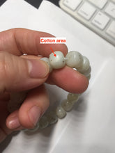 Load image into Gallery viewer, 10x8mm 100% Natural beige white brown vintage style  flying dandelions Osmanthus fragrans cake nephrite Jade bead bracelet HN4

