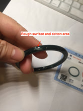 Load image into Gallery viewer, 55.5mm Certified Type A 100% Natural dark green/blue/gray Guatemala slim round cut Jadeite bangle PA145-8842
