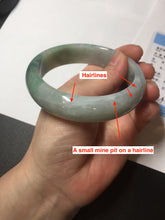 Load image into Gallery viewer, 60.3mm certified type A 100% Natural green/red chubby Jadeite Jade bangle B117-9131
