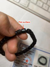 Load image into Gallery viewer, 7x6.2mm 100% Natural black nephrite(Mo Yu, 墨玉) cylinder bead bracelet for 50-55mm HN2

