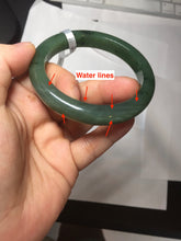 Load image into Gallery viewer, 56.3mm certified 100% Natural dark green black (碧玉) round cut nephrite Jade bangle HT104-1584

