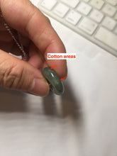Load image into Gallery viewer, 19.4mm Type A 100% Natural dark green gray (老油青)Jadeite Jade Safety Guardian Button donuts pendant PA157
