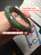 Load image into Gallery viewer, 54.9mm certified natural Type A oily dark green/black jadeite jade bangle AR120-0414
