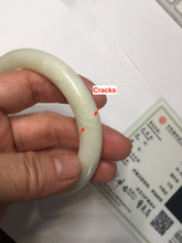 Load image into Gallery viewer, 58.5mm Certified 100% Natural white beige round cut nephrite Jade bangle HHE103-0942
