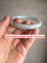 Load image into Gallery viewer, 54mm certificated Type A 100% Natural light green/white round cut Jadeite Jade bangle BK70-9864
