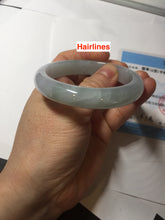 Load image into Gallery viewer, 53.6mm 100% natural certified icy watery light green/white/light purple jadeite jade bangle AU41-8150
