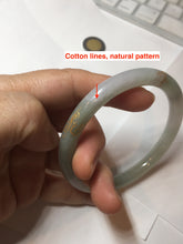 Load image into Gallery viewer, 60mm 100% Natural type A light green/white carved and golden-painted round cut Jadeite Jade bangle PC71
