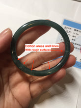 Load image into Gallery viewer, 50.5mm Certified Type A 100% Natural dark green/blue/gray Guatemala slim round cut oval Jadeite bangle BP195-2469
