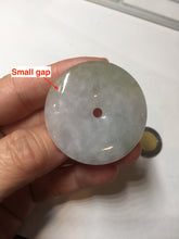 Load image into Gallery viewer, 40.6mm 100% Natural sunny green/purple/gray jadeite Jade Safety Guardian Button(donut) Pendant/worry stone F145
