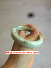 Load image into Gallery viewer, 54.5mm certified Type A 100% Natural light green/brown square Jadeite Jade bangle R103-1760
