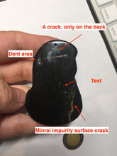 Load image into Gallery viewer, 100% Natural dark green/black jadeite jade(Mocui, 墨翠) GuanYin(观音) Pendant/handhold worry stone BL130
