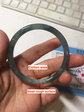 Load image into Gallery viewer, 54.5mm Certified Type A 100% Natural dark green/blue/gray with flying snow Guatemala slim round cut Jadeite bangle PD23-7366
