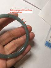 Load image into Gallery viewer, 55mm Certified Type A 100% Natural light green/blue/gray Guatemala slim round cut Jadeite bangle PD65-1469
