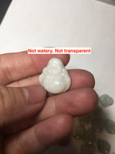 Load image into Gallery viewer, 100% Natural type A light green white small happy buddha (拇指佛) jadeite Jade pendant group F132
