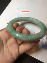 Load image into Gallery viewer, 58.4 certified 100% natural type A light sunny green chubby round cut jadeite jade bangle BL70-5410
