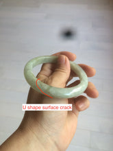 Load image into Gallery viewer, 57.4mm Certified 100% natural Type A light green/yellow/brown jadeite jade bangle m99-6168
