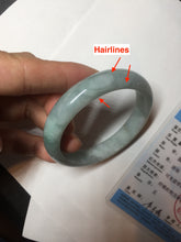 Load image into Gallery viewer, 56mm certified 100% natural type A light green white blue jadeite jade bangle BQ22-3791
